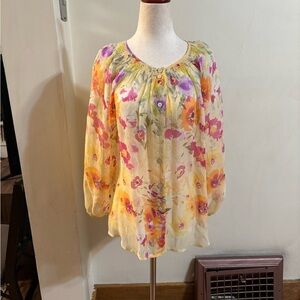 Sundance silk floral top NWOT